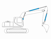 Цилиндры среднего и крупного экскаватора