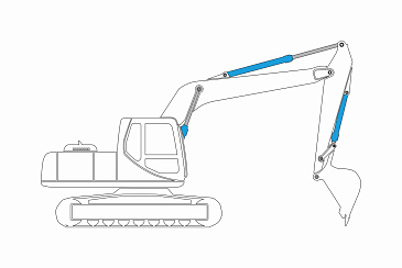 Цилиндры среднего и крупного экскаватора