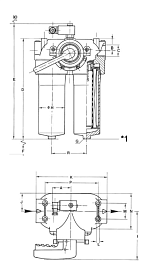 Фильтр сдвоенный PI 3705-015 Q-50l/min, P 200 bar V-50l/min арт.77810328