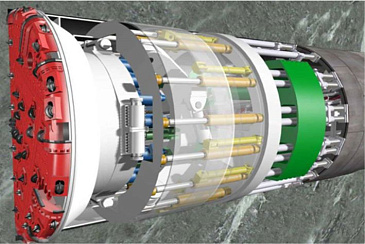 Цилиндр тоннелепроходческой машины с двойным проходческим