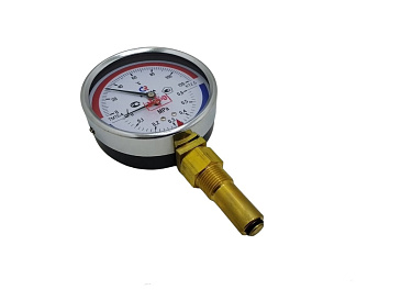 Манометр-термометр ТМТБ–4 1Р.1 (0-120гр.С) (0-0,6 МПа) М20х1,5 кл. точ. 2,5 корпус 100мм сталь погру